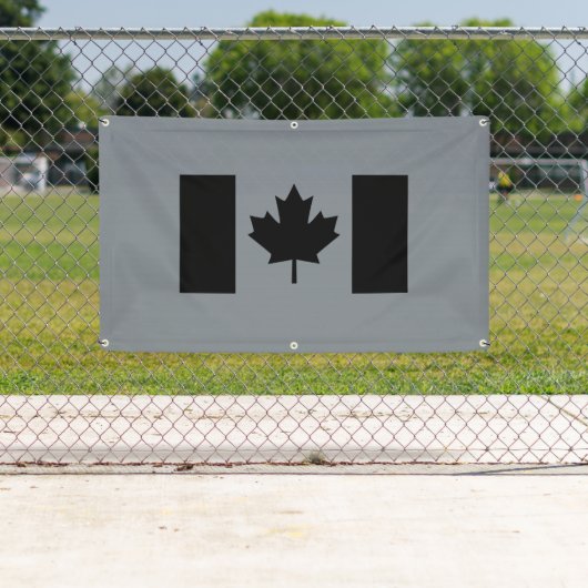 Canadese vlag in het zwart spandoek (Insitu)
