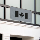 Canadese vlag in het zwart spandoek (Buitenkant Gebouw)