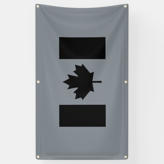 Canadese vlag in het zwart spandoek (Verticaal)