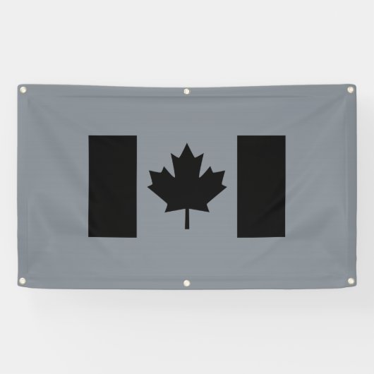 Canadese vlag in het zwart spandoek (Horizontaal)