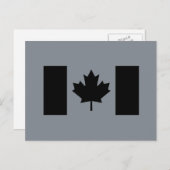 Canadese vlag in zwart briefkaart (Voorkant / Achterkant)