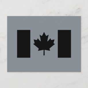 Canadese vlag in zwart briefkaart