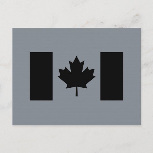 Canadese vlag in zwart briefkaart (Voorkant)