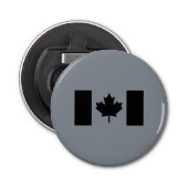 Canadese vlag in zwart button flesopener (Voorkant)