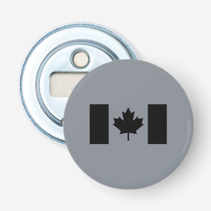 Canadese vlag in zwart button flesopener