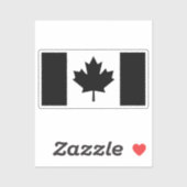 Canadese vlag in zwart grafisch ontwerp sticker (Vel)