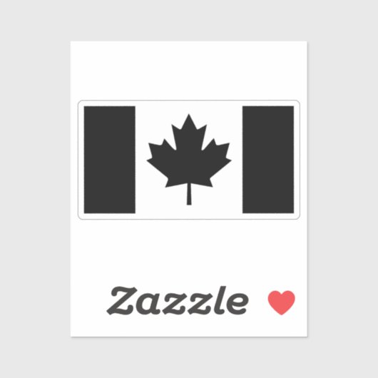 Canadese vlag in zwart grafisch ontwerp sticker (Vel)