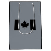 Canadese vlag in zwart medium cadeauzakje (Achterkant)