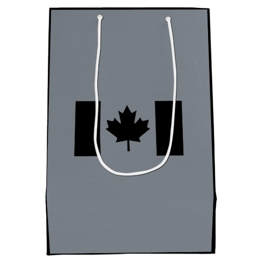 Canadese vlag in zwart medium cadeauzakje (Achterkant)