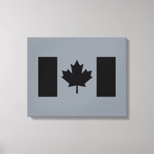 Canadese vlag in zwart ontwerp canvas afdruk