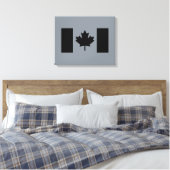 Canadese vlag in zwart ontwerp canvas afdruk (Insitu (Slaapkamer))