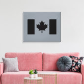 Canadese vlag in zwart ontwerp canvas afdruk (Insitu (Woonkamer))