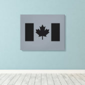 Canadese vlag in zwart ontwerp canvas afdruk (Insitu (Houten vloer))