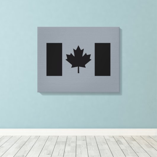 Canadese vlag in zwart ontwerp canvas afdruk (Insitu (Houten vloer))