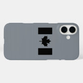 Canadese vlag in zwart ontwerp Case-Mate iPhone case (Achterkant (horizontaal))