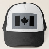 Canadese vlag in zwart ontwerp trucker pet (Voorkant)
