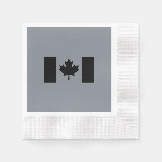 Canadese vlag in zwart servetten (Voorkant)