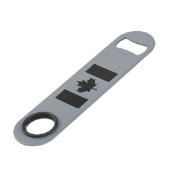Canadese vlag in zwart speed flessenopener (Voorkant Gekanteld)