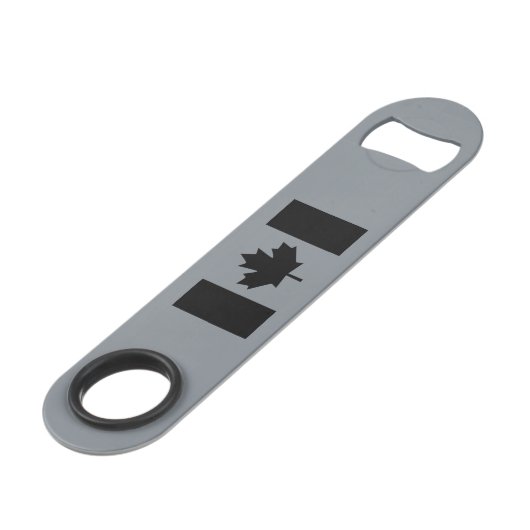 Canadese vlag in zwart speed flessenopener (Voorkant Gekanteld)