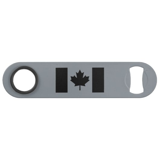 Canadese vlag in zwart speed flessenopener (Voorkant (Horizontaal))