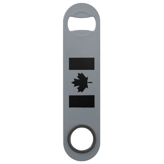 Canadese vlag in zwart speed flessenopener (Voorkant)