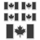 Canadese vlag in zwart sticker (Voorkant)