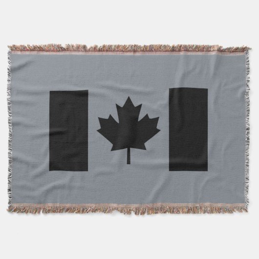 Canadese vlag in zwarte afbeelding deken (Voorkant)