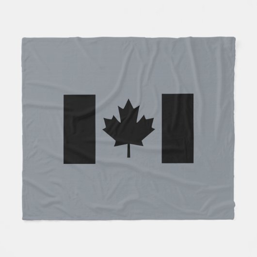 Canadese vlag in zwarte afbeelding fleece deken (Voorkant (Horizontaal))