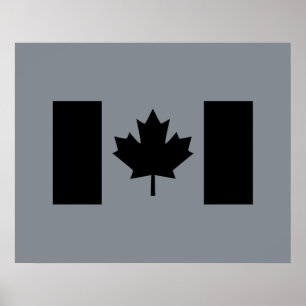 Canadese vlag in zwarte afbeelding poster