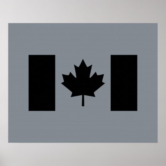 Canadese vlag in zwarte afbeelding poster (Voorkant)