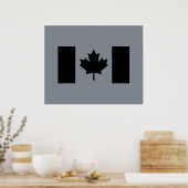 Canadese vlag in zwarte afbeelding poster (Keuken)