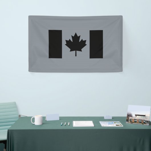 Canadese vlag in zwarte afbeelding spandoek (Beurs)