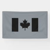Canadese vlag in zwarte afbeelding spandoek (Horizontaal)