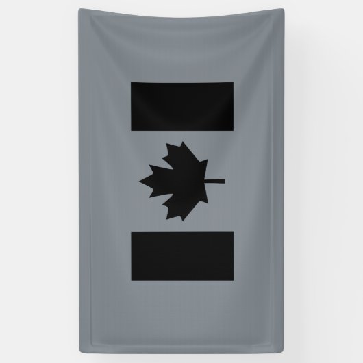 Canadese vlag in zwarte afbeelding spandoek (Verticaal)