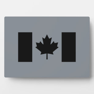 Canadese vlag in zwarte stijl fotoplaat