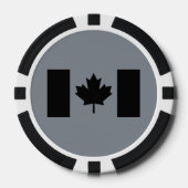Canadese vlag in zwarte stijl poker chips (Voorkant)