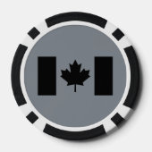 Canadese vlag in zwarte stijl poker chips (Achterkant)