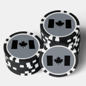 Canadese vlag in zwarte stijl poker chips (Opstapeling)