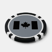 Canadese vlag in zwarte stijl poker chips (Enkel)