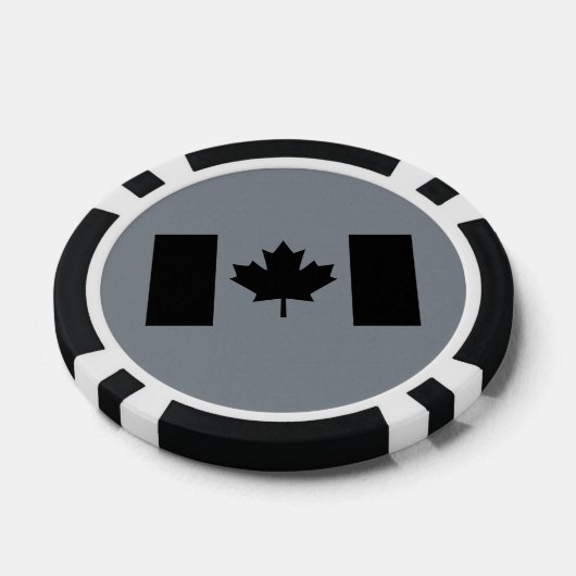Canadese vlag in zwarte stijl poker chips (Enkel)
