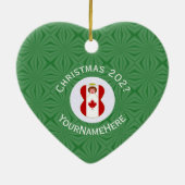 Canadese vlag - kerstangel - naam jaar hart keramisch ornament (Achterkant)
