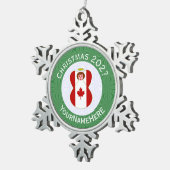 Canadese vlag - kerstangel - naamjaar tin sneeuwvlok ornament (Rechts)