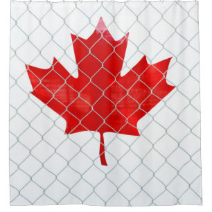 Canadese vlag. Kettingverbindingshek. Robuust. Koe Douchegordijn