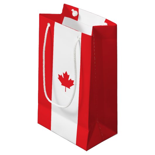 Canadese vlag klein cadeauzakje (Voorkant Gekanteld)