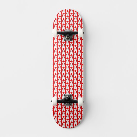 Canadese vlag kleuren esdoorn blad harten patriott persoonlijk skateboard (Voorkant)