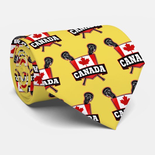 Canadese vlag Lacrosse Logo Stropdas (Opgerold)