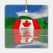 Canadese Vlag Land Keramisch Ornament (Achterkant)