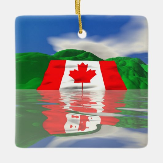 Canadese Vlag Land Keramisch Ornament (Voorkant)