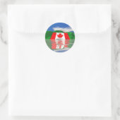 Canadese Vlag Land Ronde Sticker (Tas)