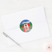 Canadese Vlag Land Ronde Sticker (Envelop)